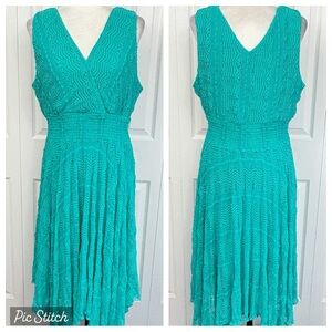 NWT Rabbit Rabbit Rabbit Designs Aqua Lace Smocked Midi to Maxi Dress 16